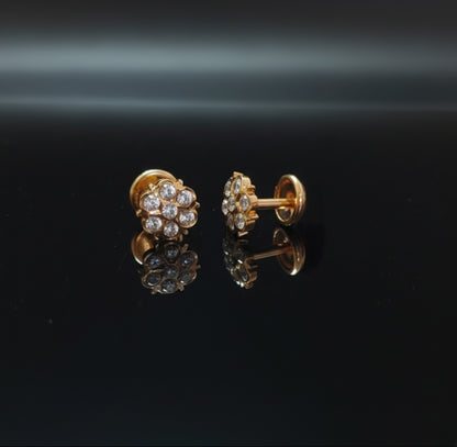 DIAMOND VIBHA FLOWER STUD EARRINGS