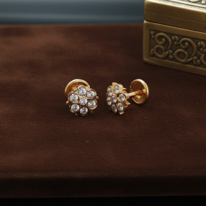 DIAMOND VIBHA FLOWER STUD EARRINGS
