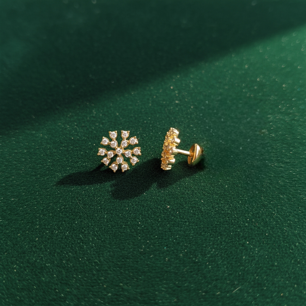 DIAMOND HIRA NEW SIXTEEN STONE STUD EARRINGS