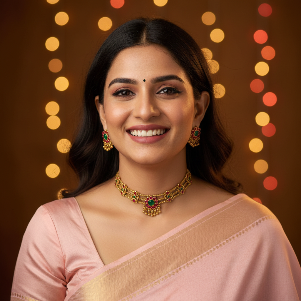MULTICOLOR OMANA PALAKA JEWELLERY SET