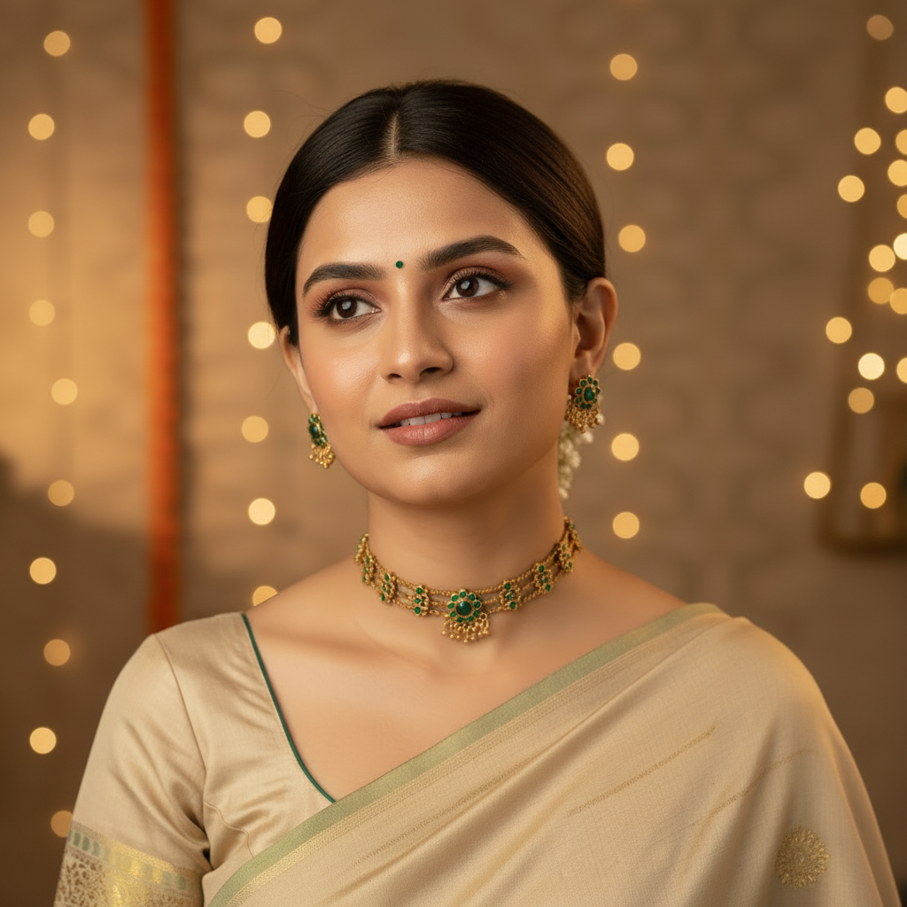 EMERALD OMANA PALAKA JEWELLERY SET