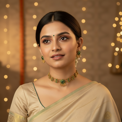 EMERALD OMANA PALAKA JEWELLERY SET