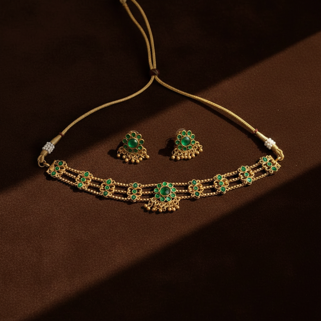 EMERALD OMANA PALAKA JEWELLERY SET