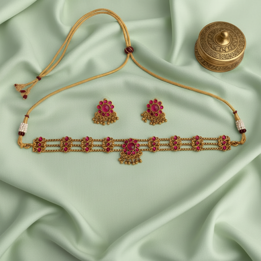 RUBY OMANA PALAKA JEWELLERY SET