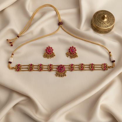 RUBY OMANA PALAKA JEWELLERY SET