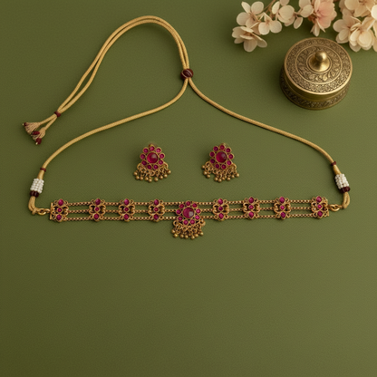RUBY OMANA PALAKA JEWELLERY SET