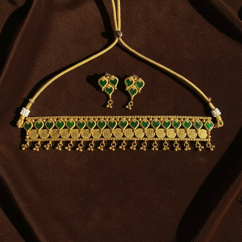 EMERALD NIHA PALAKA JEWELLERY SET