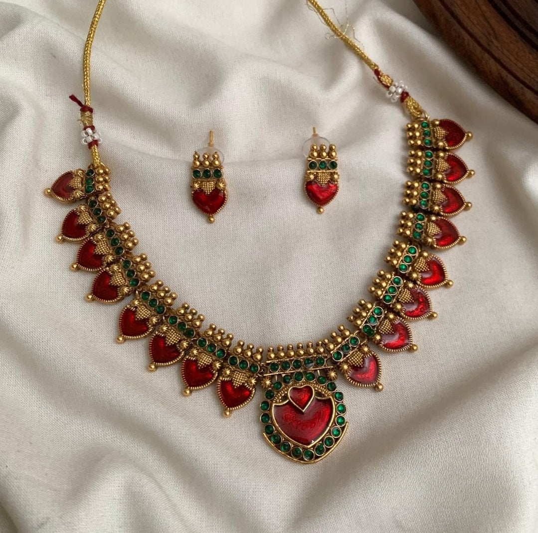 RUBY ASWATHY PALAKA JEWELLERY SET