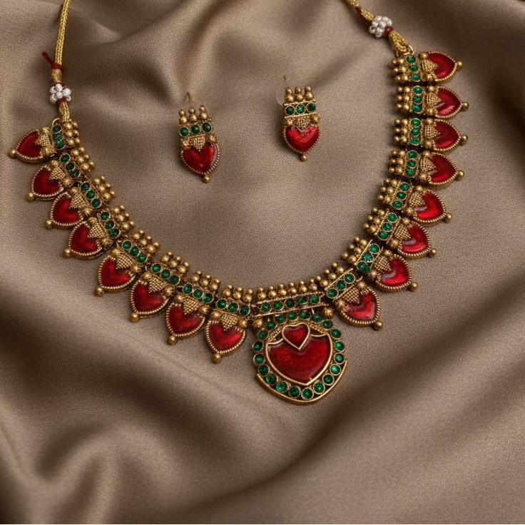 RUBY ASWATHY PALAKA JEWELLERY SET