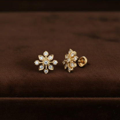 DIAMOND SANGRIA NINE STONE STUD EARRINGS