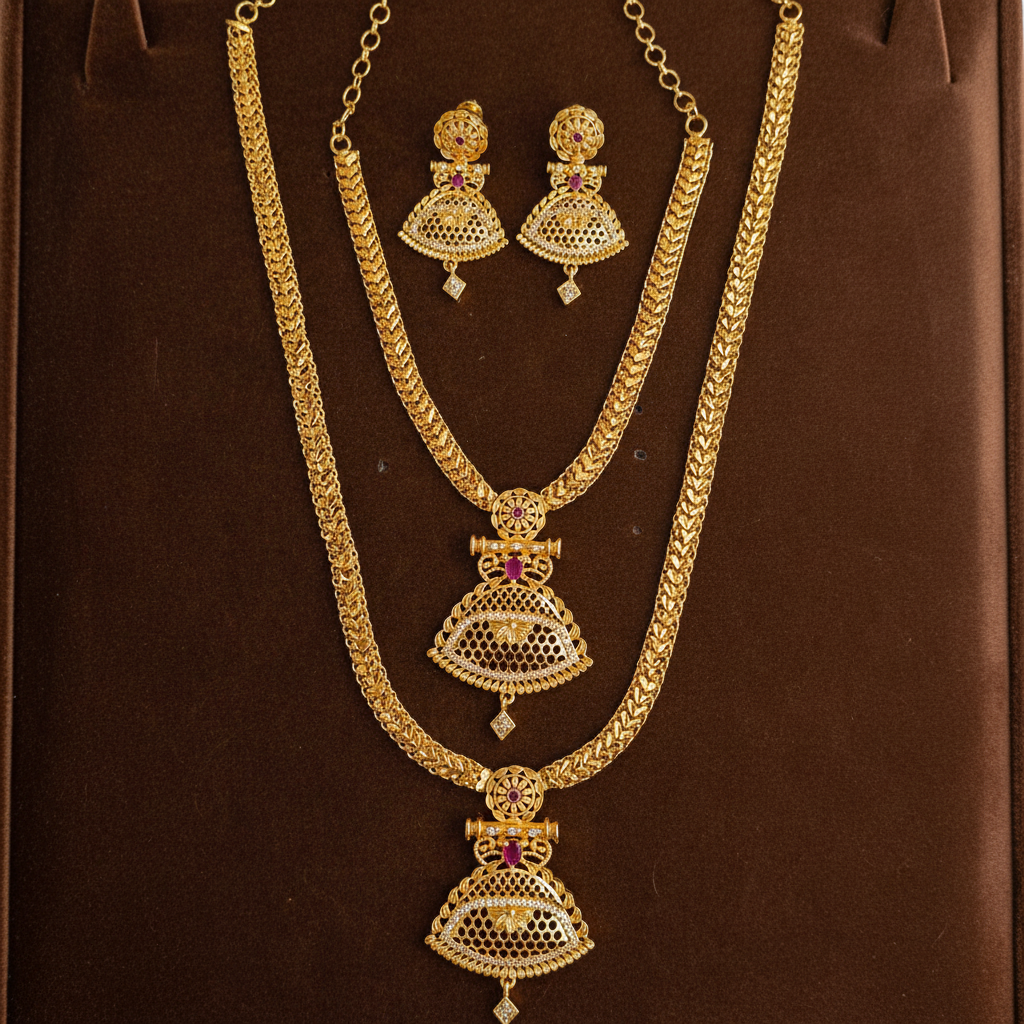 MICRO GOLD ELAKYA  JEWELLERY SET COMBO