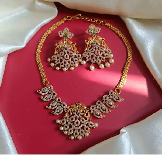 GOLDEN PRAHASINI TEMPLE JEWELLERY SET