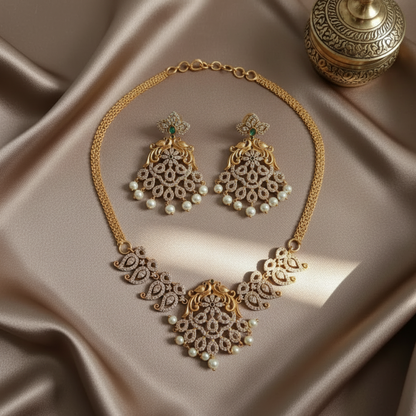 GOLDEN PRAHASINI TEMPLE JEWELLERY SET