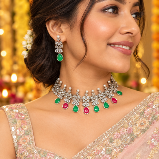 CELEBRITY SILVER PLATED JEWELLERY SET