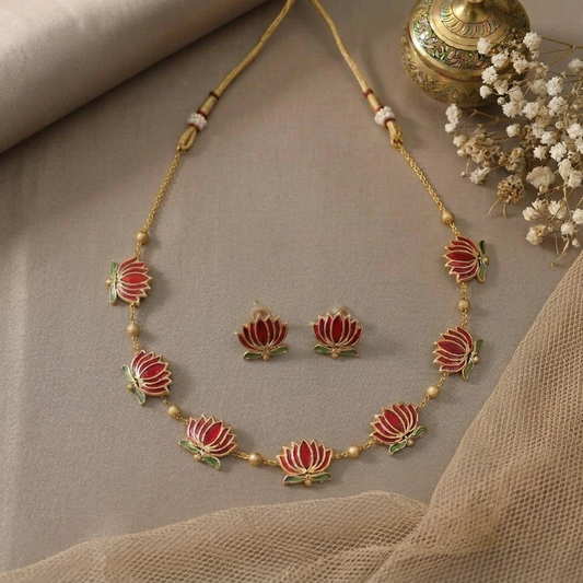 RUBY LOTUS JEWELLERY SET
