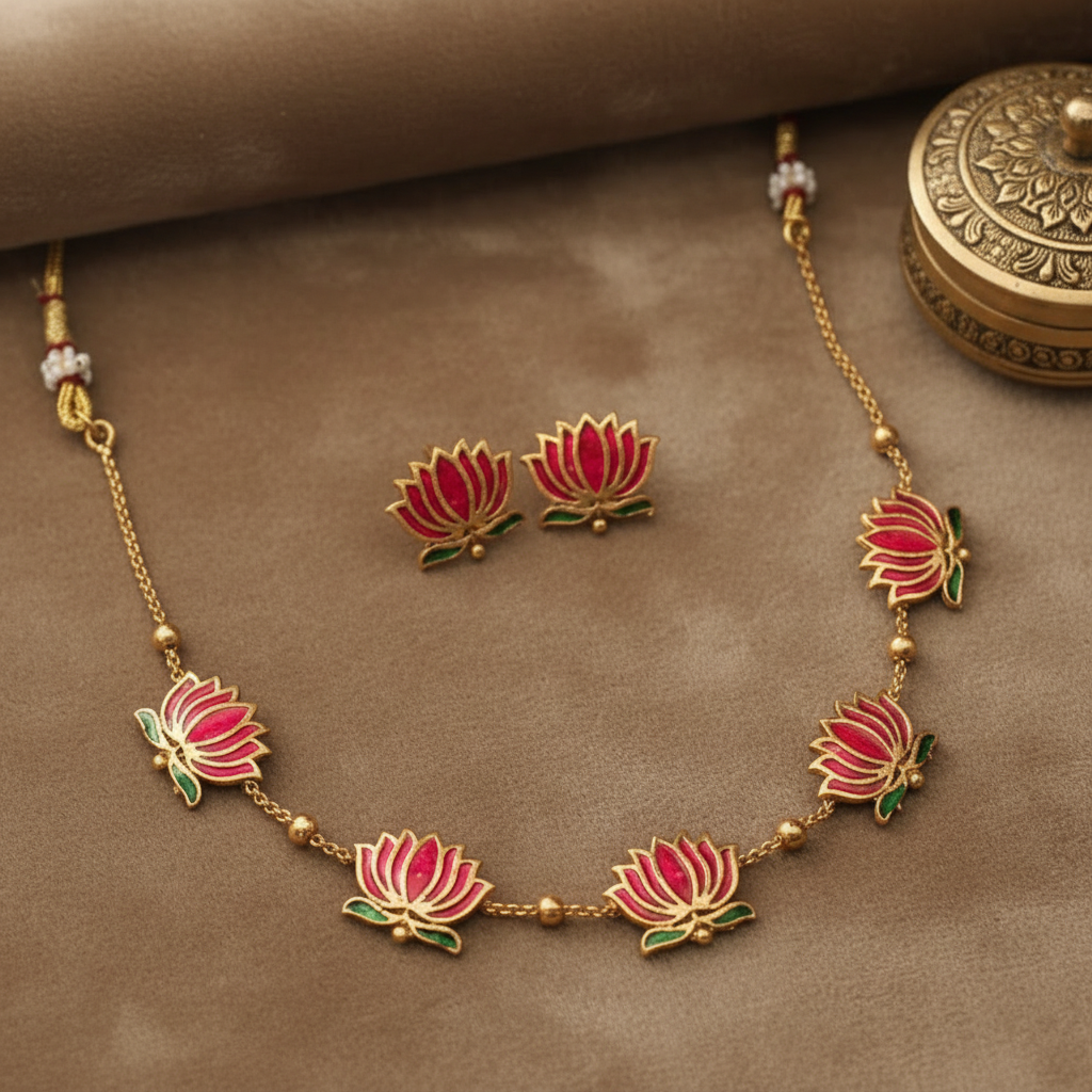 RUBY LOTUS JEWELLERY SET