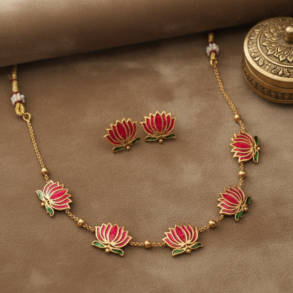 RUBY LOTUS JEWELLERY SET