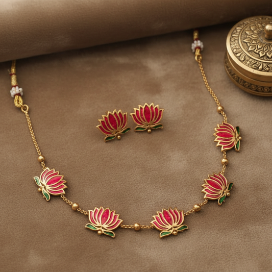 RUBY LOTUS JEWELLERY SET