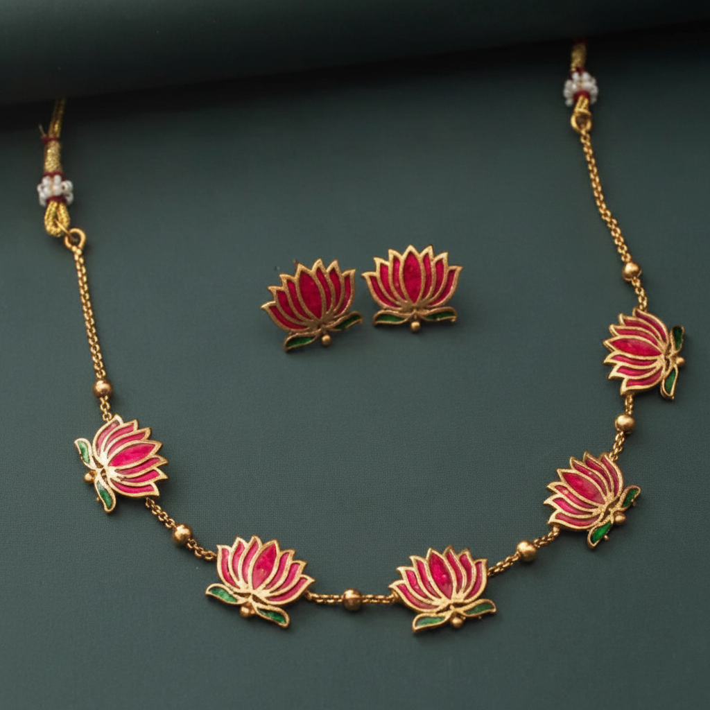 RUBY LOTUS JEWELLERY SET