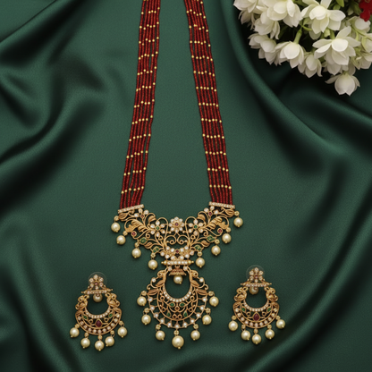 RUBY NEELA TEMPLE JEWELLERY SET
