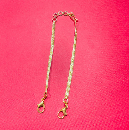 18K GOLD LOOK FLAT TYPE NECKLACE BACK CHAIN - WITH FISH HOOK