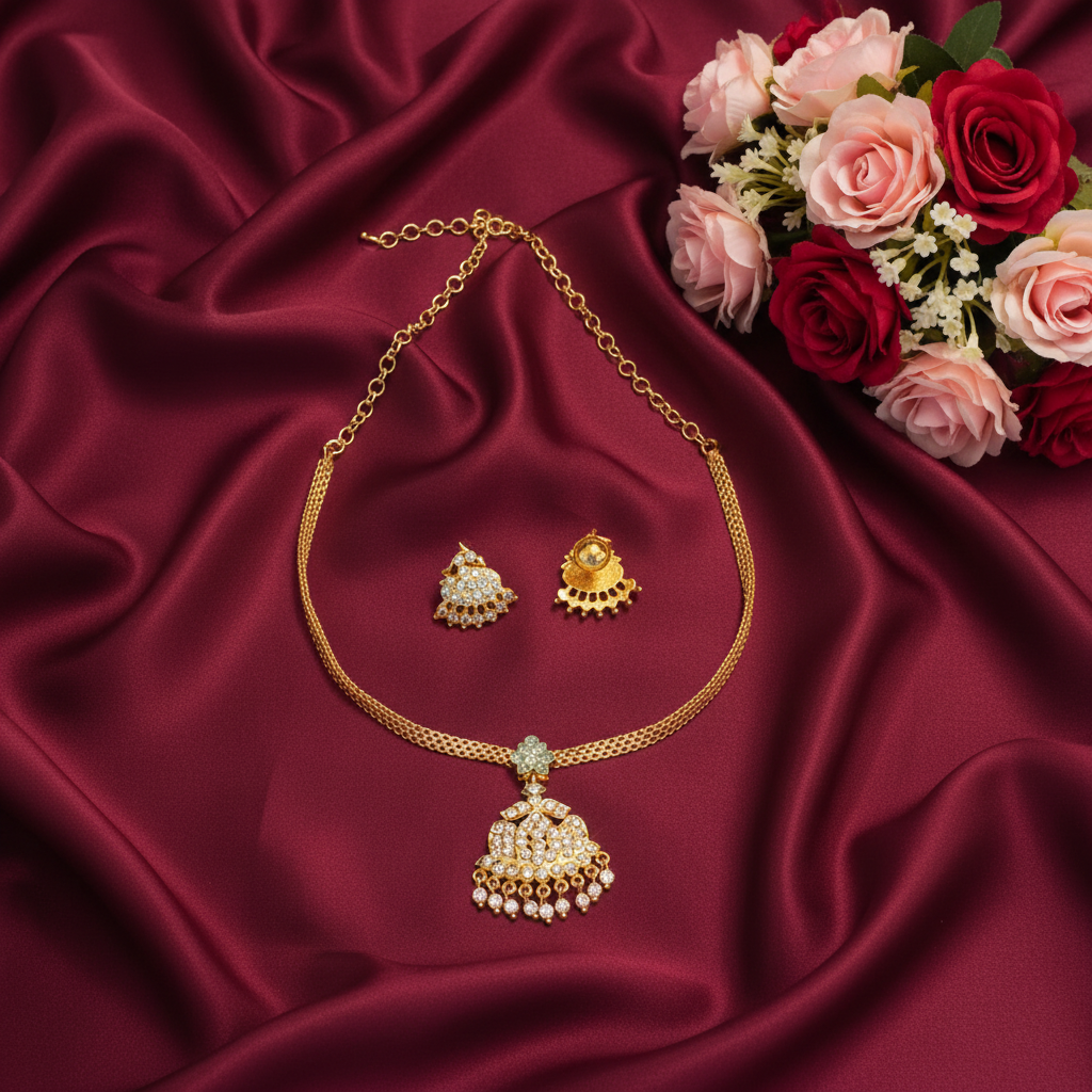 WHITE RAGINI IMPON JEWELLERY SET