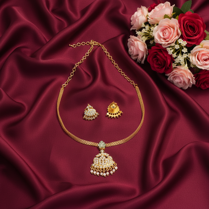 WHITE RAGINI IMPON JEWELLERY SET