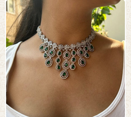 EMERALD RADHIKA MERCHANT ZIRCONIA JEWELLERY SET