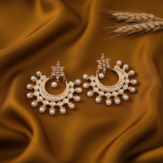 IVORY  MAYURI CHANDBALIS EARRINGS