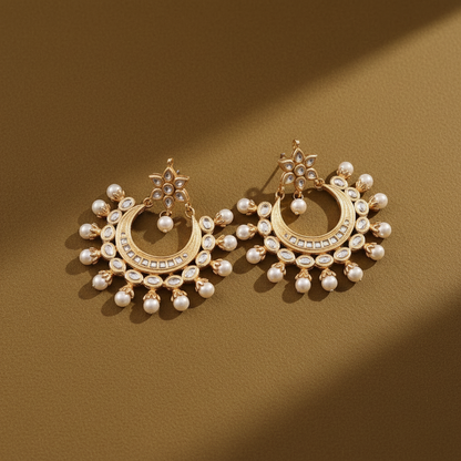 IVORY  MAYURI CHANDBALIS EARRINGS