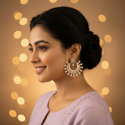 IVORY  MAYURI CHANDBALIS EARRINGS