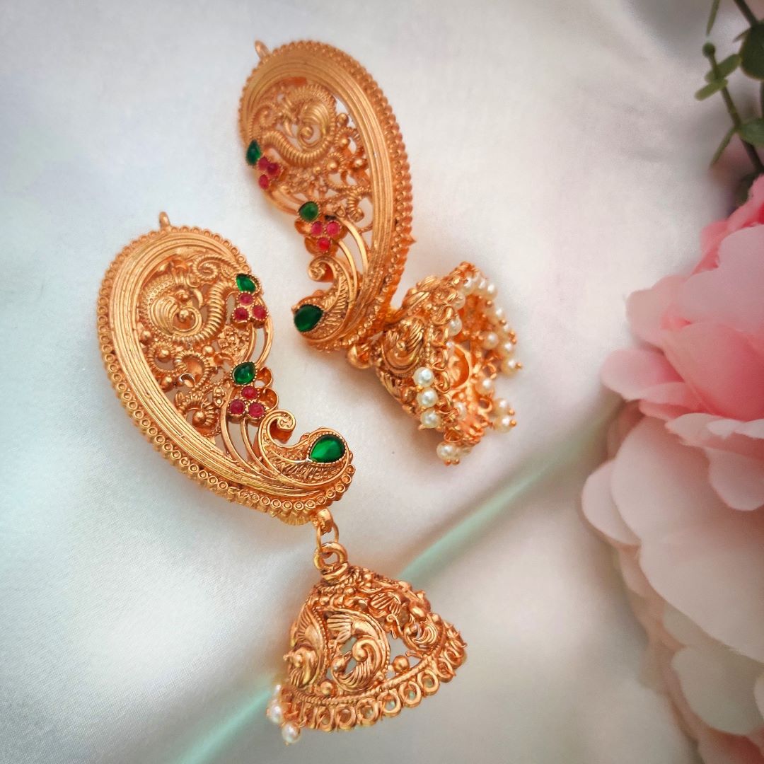 GOLDEN JAANU TEMPLE JHUMKI