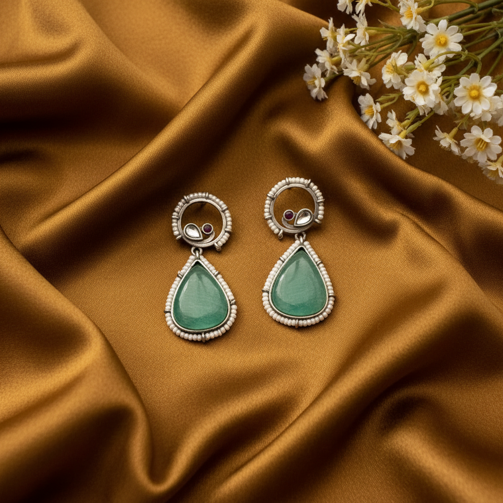 MINT ANALA  SILVER PLATED EARRINGS