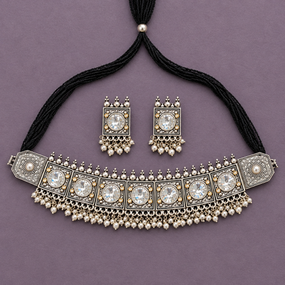 LAANIYA SILVER PLATED JEWELLERY SET