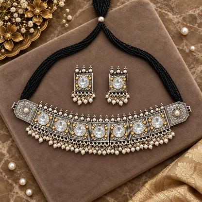 LAANIYA SILVER PLATED JEWELLERY SET