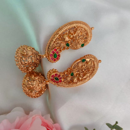 GOLDEN NEELA TEMPLE JHUMKI