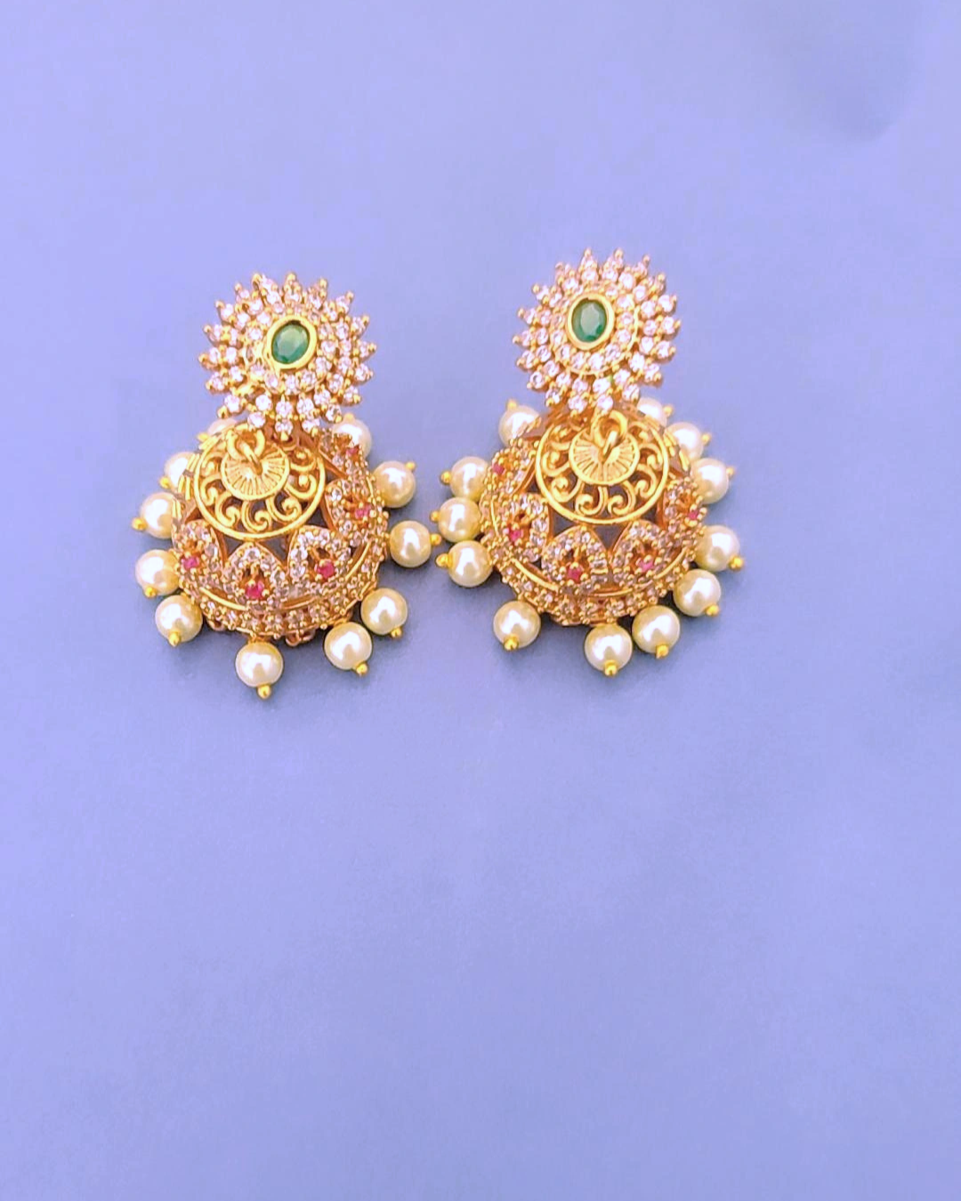 GOLDEN NIYANA ZIRCONIA JHUMKI