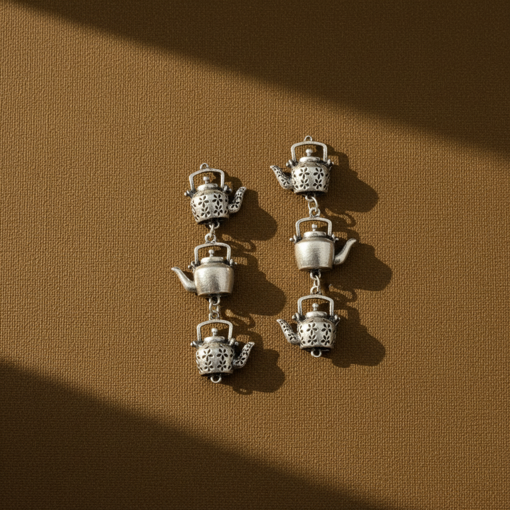 KETTLE SILVER PLATED EARRINGS