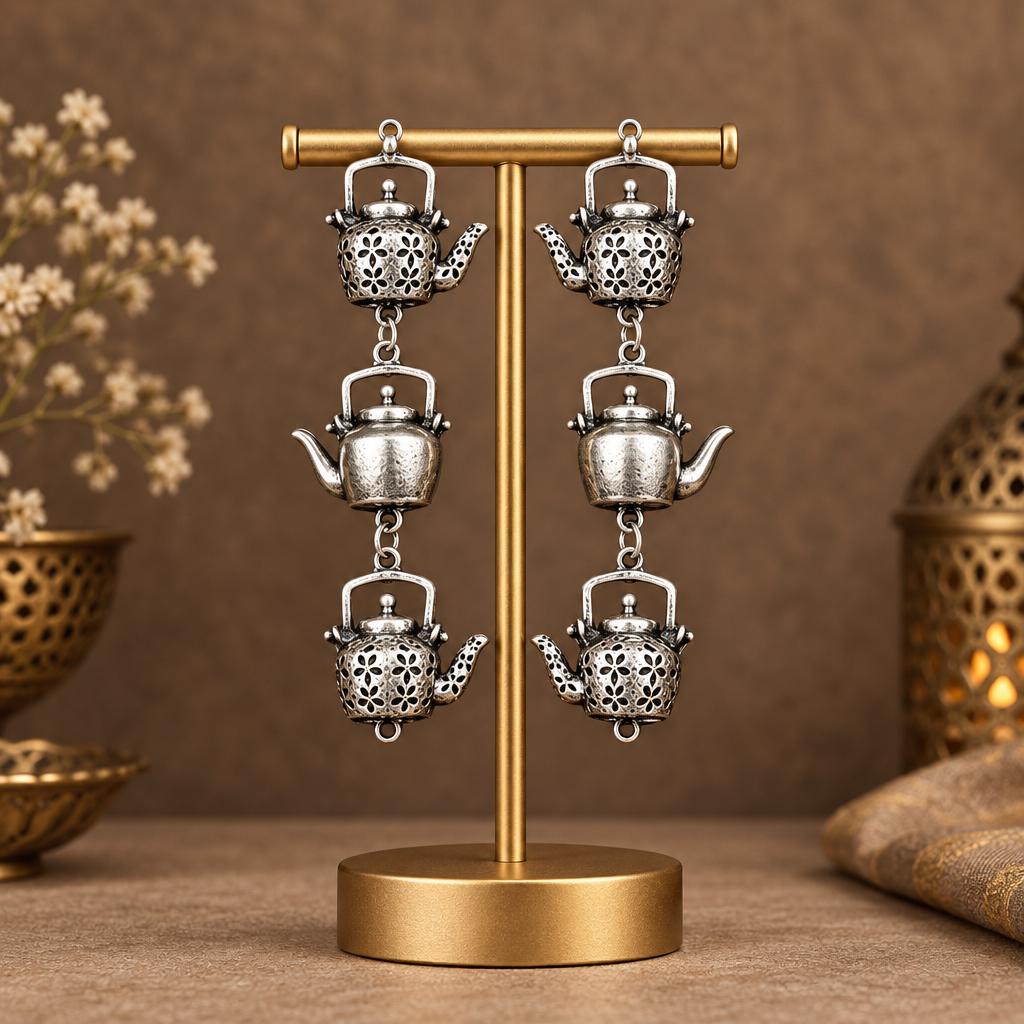 KETTLE SILVER PLATED EARRINGS
