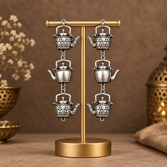 KETTLE SILVER PLATED EARRINGS