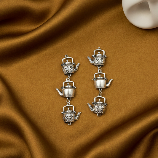 KETTLE SILVER PLATED EARRINGS