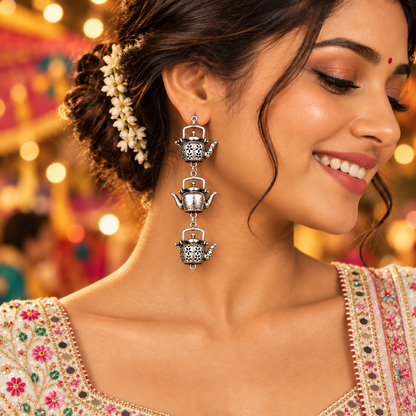 KETTLE SILVER PLATED EARRINGS