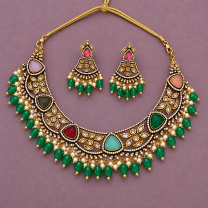 MULTICOLOR PARUL VICTORIAN JEWELLERY SET