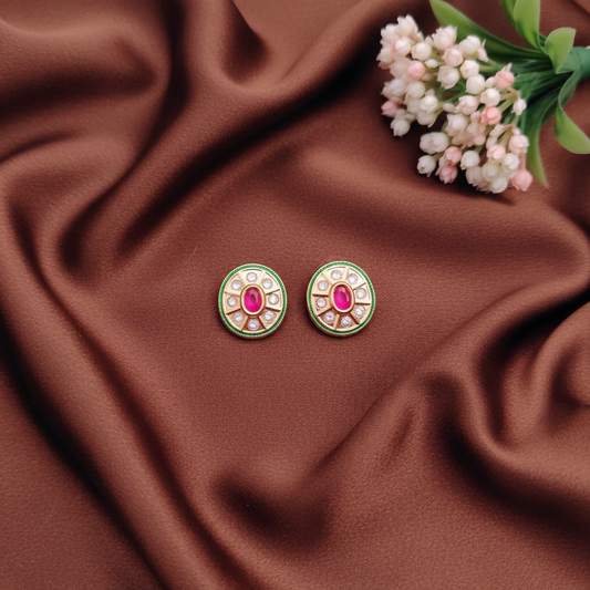 RUBY EESHA KUNDAN STUD EARRINGS