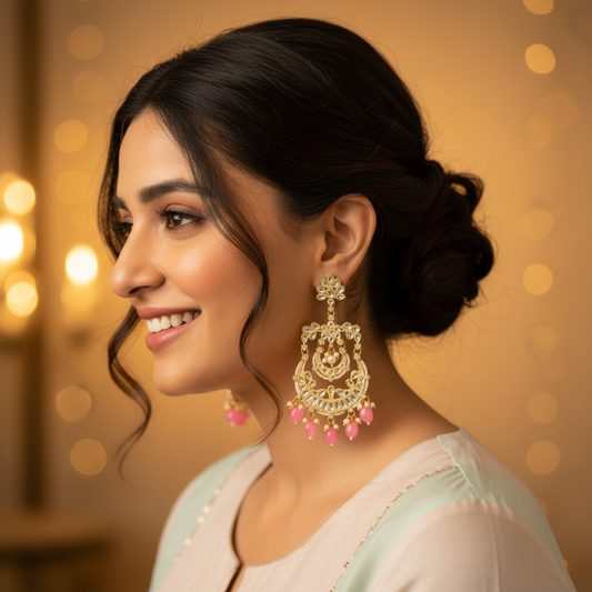 PINK SAHANA CHANDBALI EARRINGS