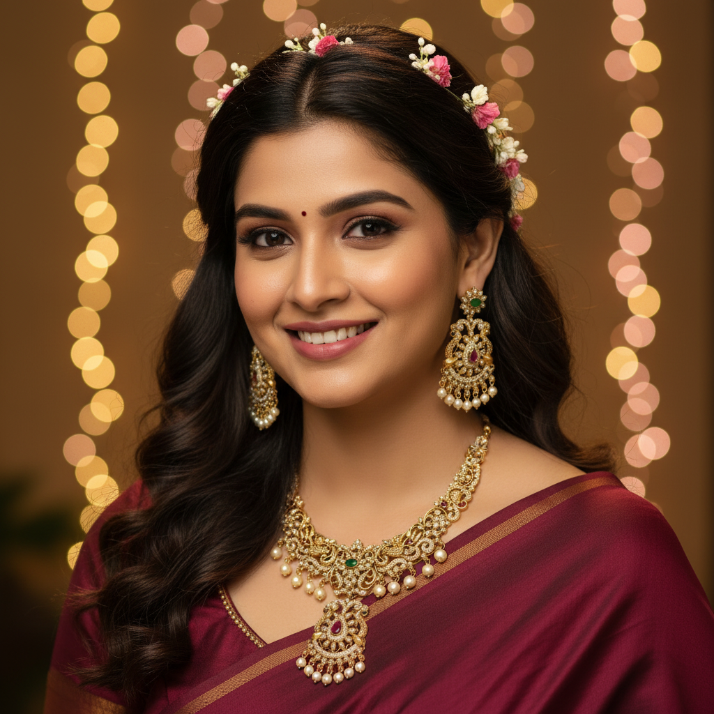 GOLDEN TREEYA TEMPLE JEWELLERY SET