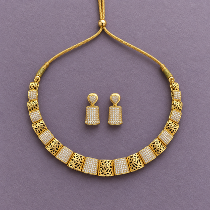 GOLDEN DHEETI ZIRCONIA JEWELLERY SET