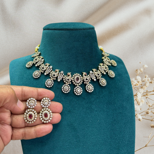 RUBY MAALYA ZIRCONIA JEWELLERY SET