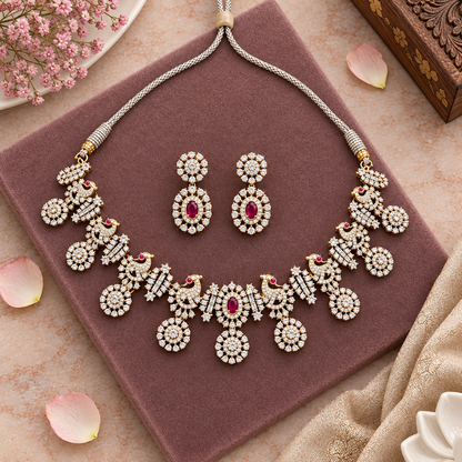 RUBY MAALYA ZIRCONIA JEWELLERY SET
