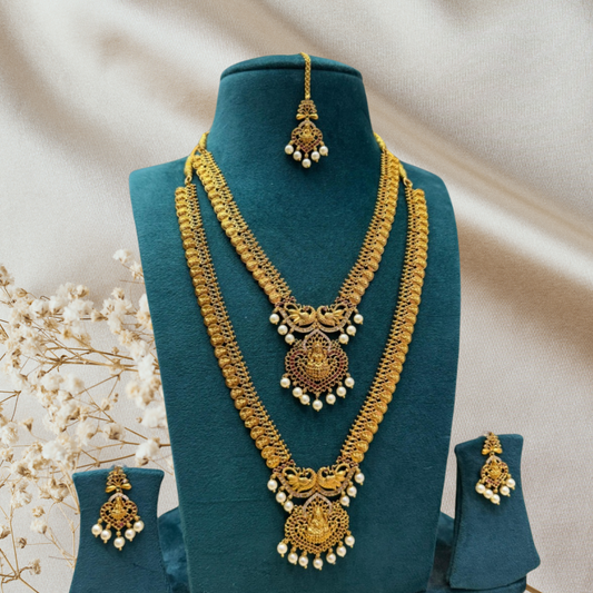GOLDEN URAYA TEMPLE JEWELLERY SET COMBO